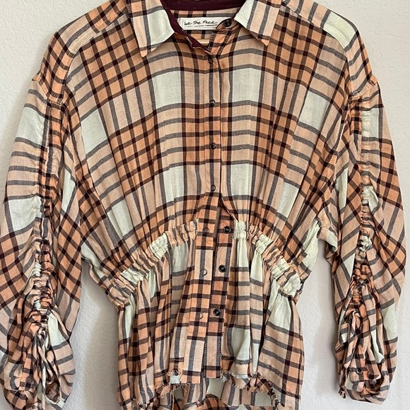 NWOT We the Free (Free People) Pacific Dawn Plaid Shirt Size XS - Picture 8 of 10
